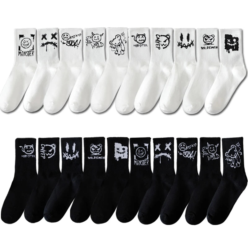 10 Pairs Men’s Ghost Graffiti Sports Socks | Men's Socks & Hosiery by Anwer Fancy | Worldwide Shipping