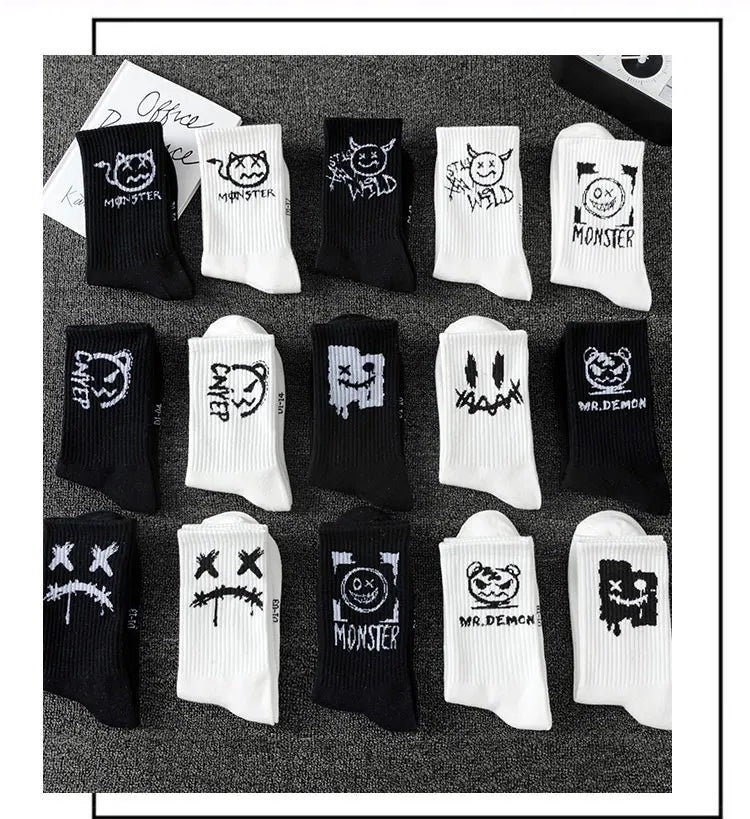 10 Pairs Men’s Ghost Graffiti Sports Socks | Men's Socks & Hosiery by Anwer Fancy | Worldwide Shipping