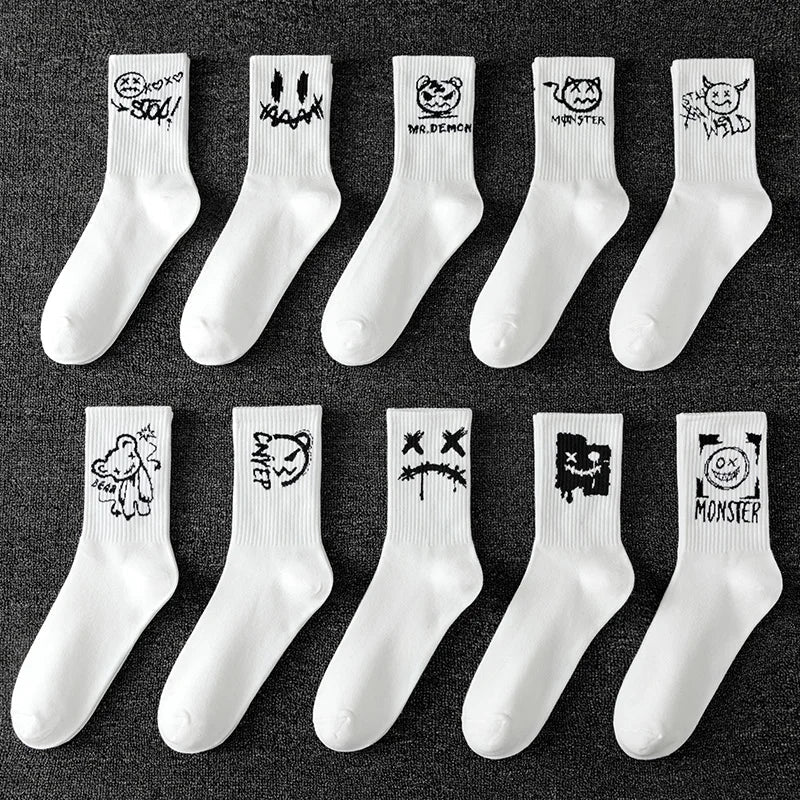 10 Pairs Men’s Ghost Graffiti Sports Socks | Men's Socks & Hosiery by Anwer Fancy | Worldwide Shipping