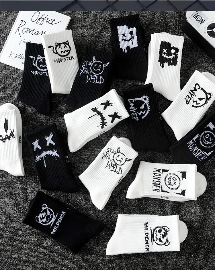 10 Pairs Men’s Ghost Graffiti Sports Socks | Men's Socks & Hosiery by Anwer Fancy | Worldwide Shipping