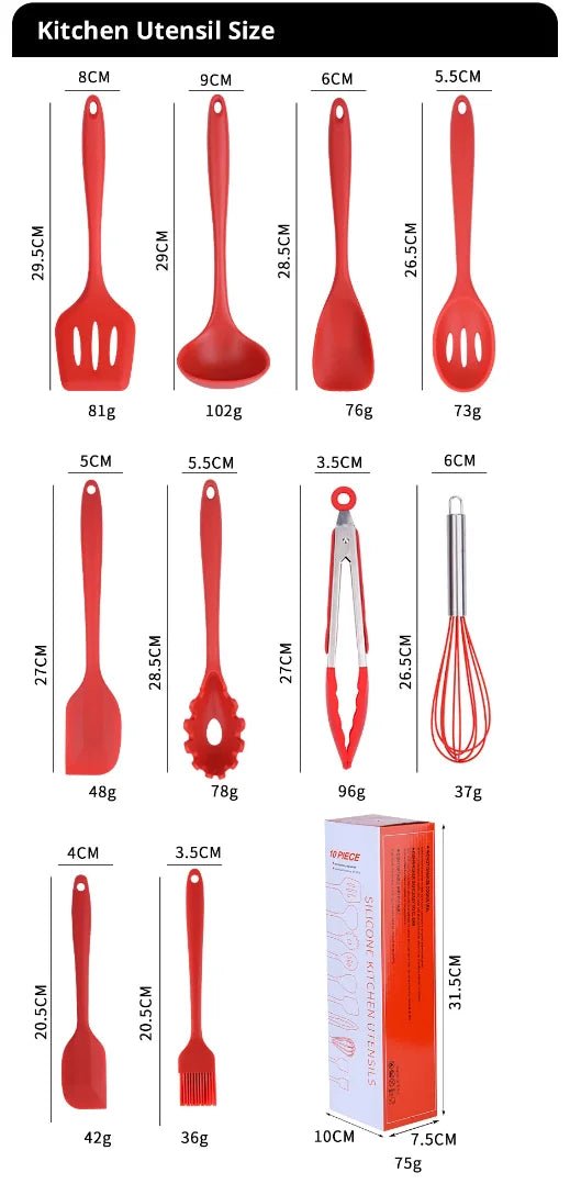 10pcs Silicone Cookware Set | by Anwer Fancy | Worldwide Shipping
