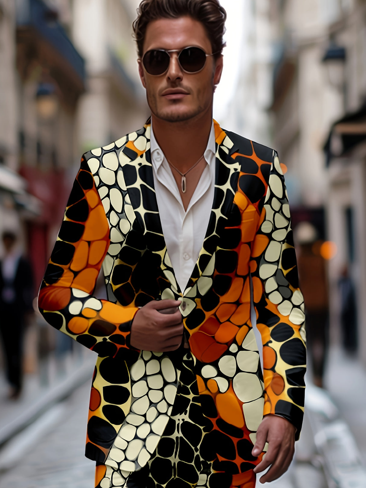 ScaleEdge™ – Snake Pattern Slim Blazer (Slight Stretch, Party Ready Jacket)