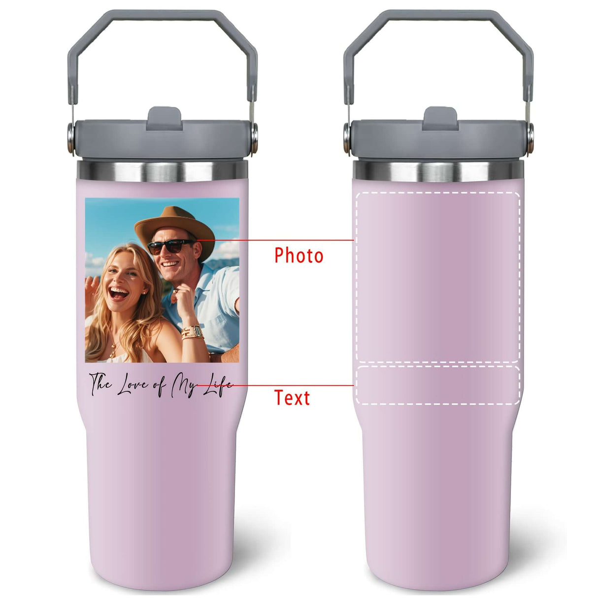 Tumbler With Handle & Straw - Custom Coffee Cup