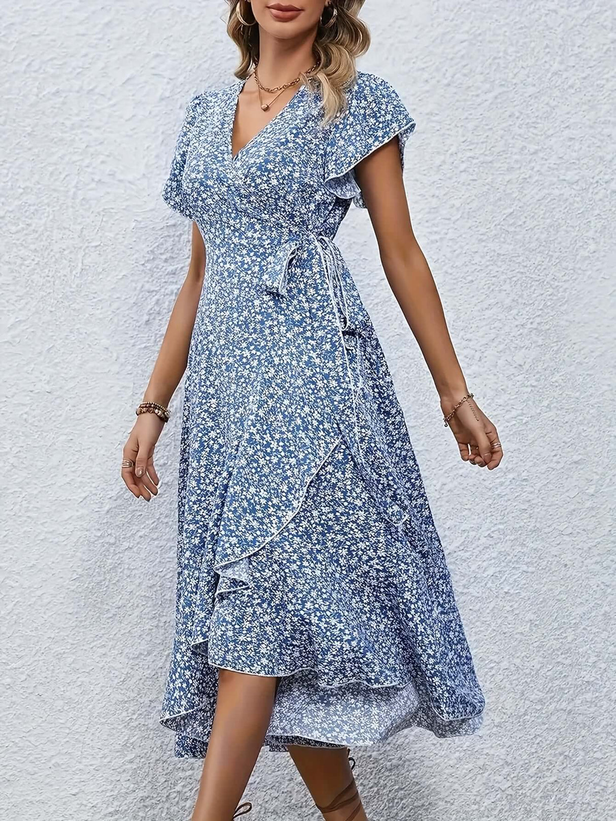 Ruffle Hem Sleeveless Dress – Feminine Summer Dress