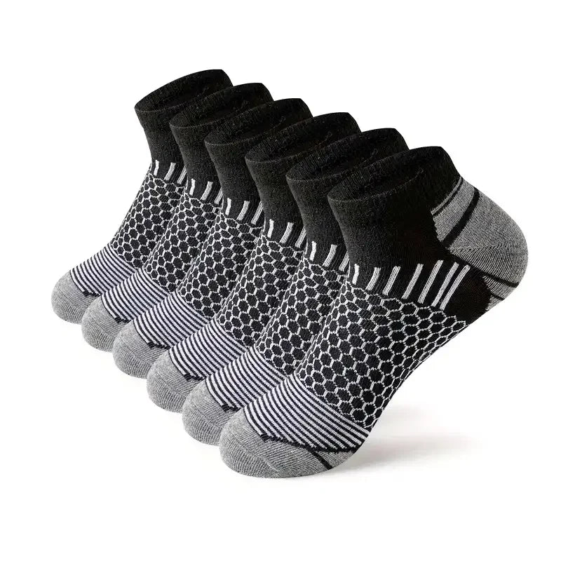 6 Pairs Men’s Short Moisture - Wicking Socks | Men's Socks & Hosiery by Anwer Fancy | Worldwide Shipping