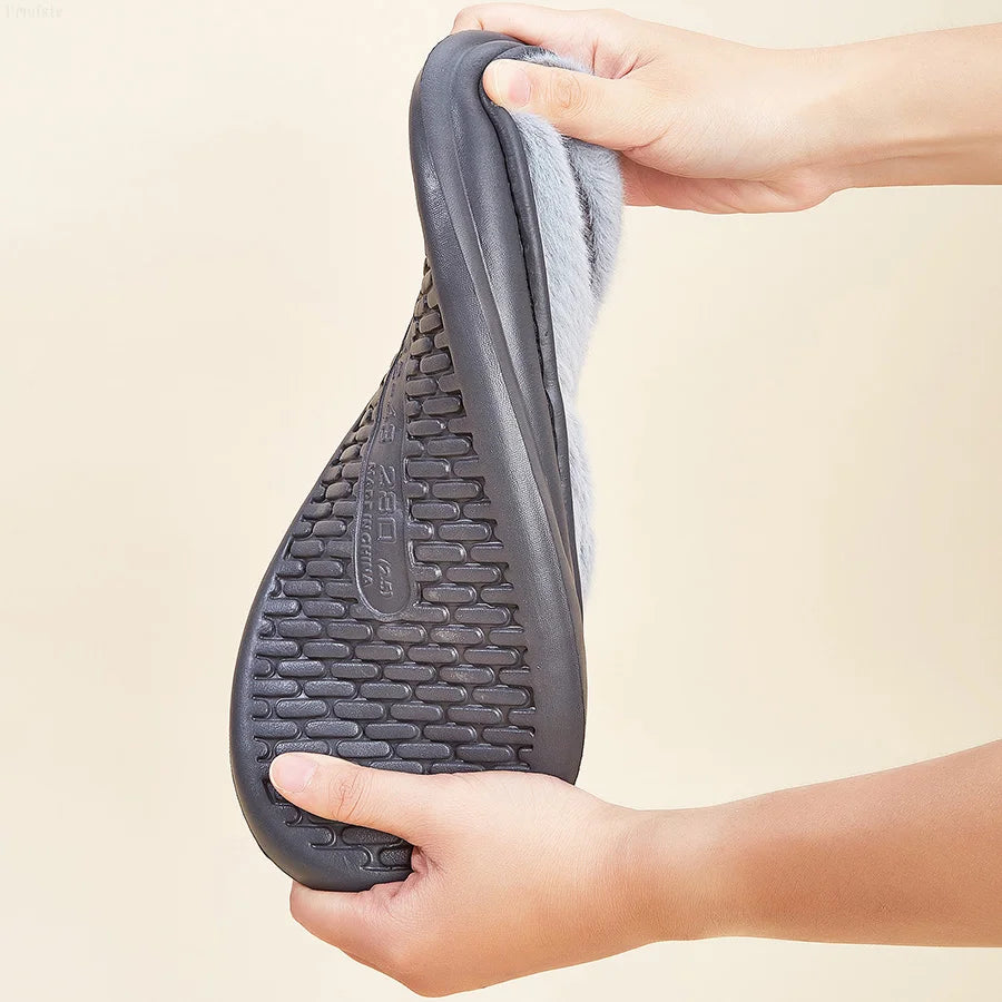 Men Winter Warm Plush Non-Slip Slippers