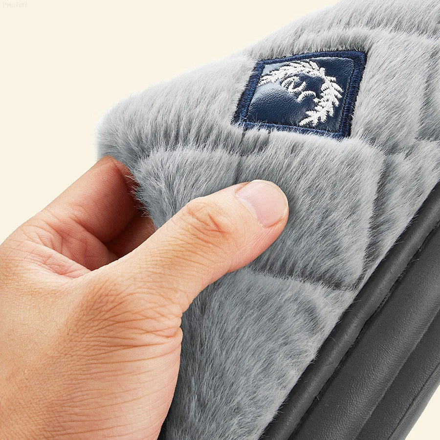 Men Winter Warm Plush Non-Slip Slippers