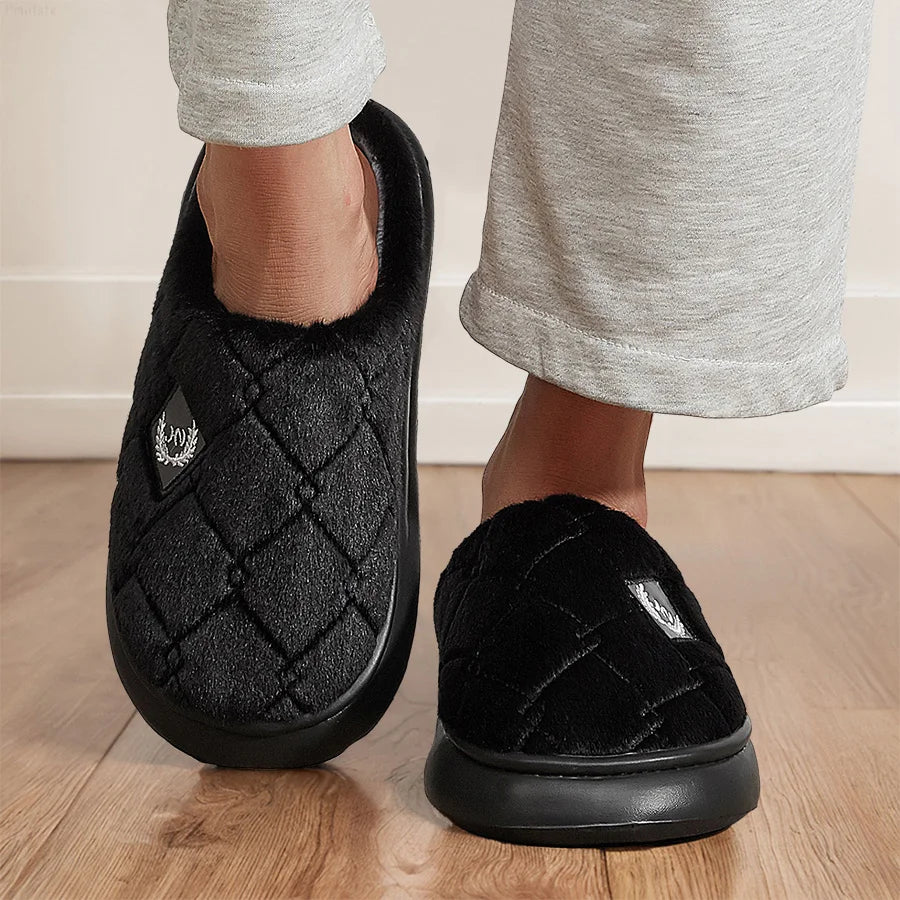 Men Winter Warm Plush Non-Slip Slippers