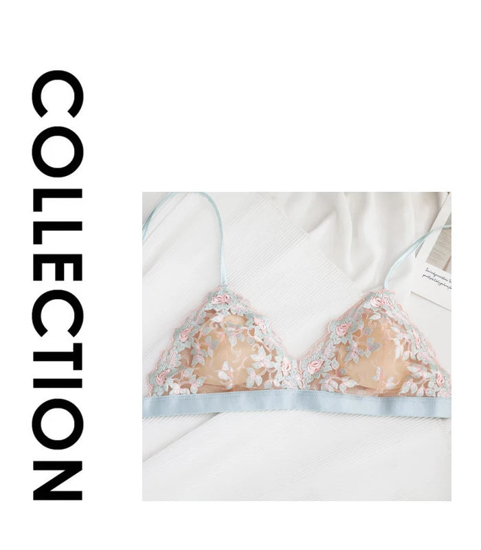 Women Floral French Bra Set
