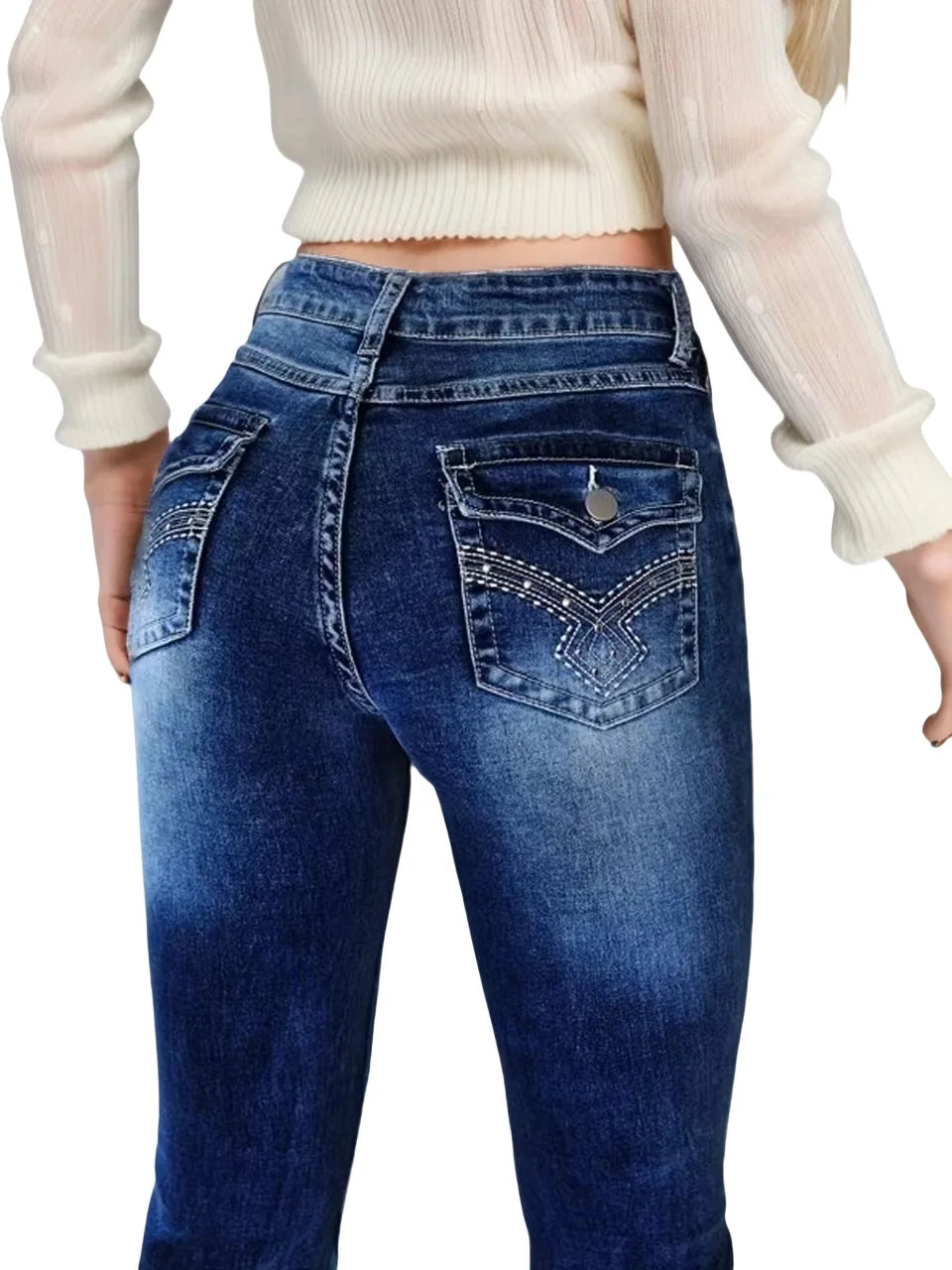 Women Mid Rise Flare Denim Jeans