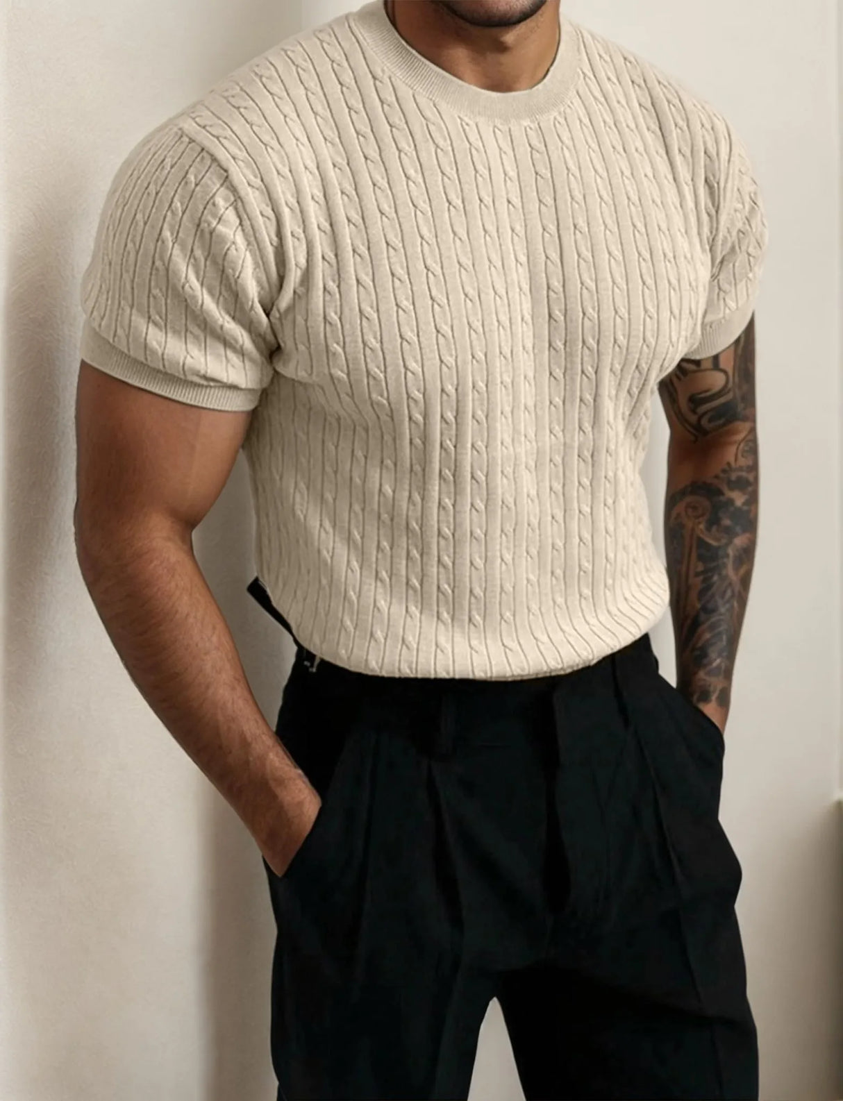 Men Crew Neck Knit Sweater