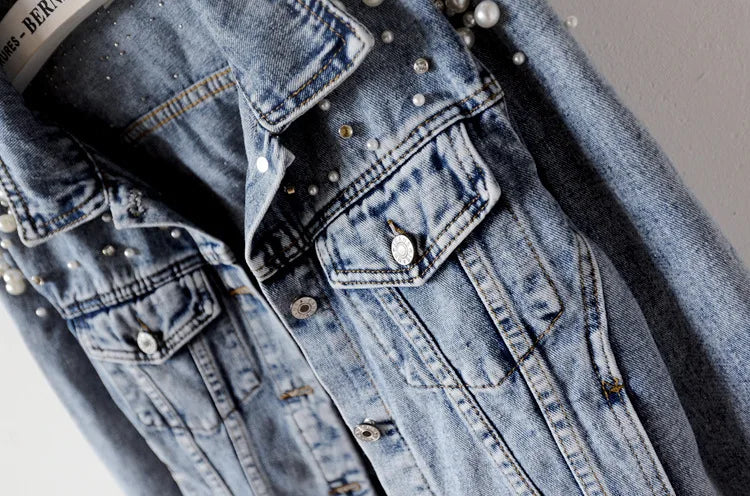 Women’s Pink & Blue Casual Denim Jacket