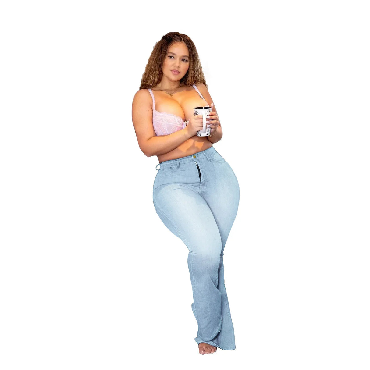 Women Plus Size Boot Cut Stretch Jeans