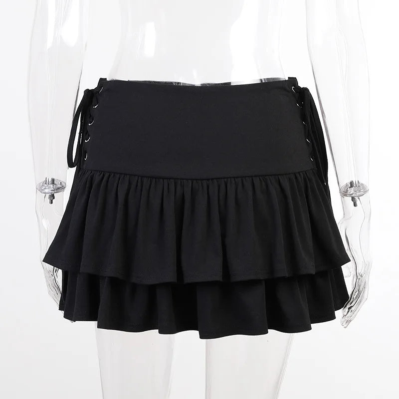 Women Goth Bandage Mini Skirt