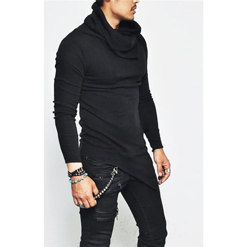 Men's Plus Size 5XL Hoodie – Turtleneck Sweatshirt