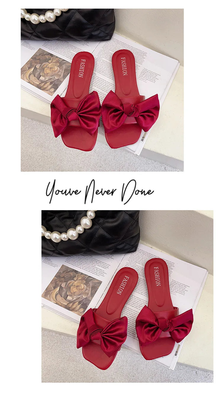 Bow Platform Flat Slippers – Summer 2025