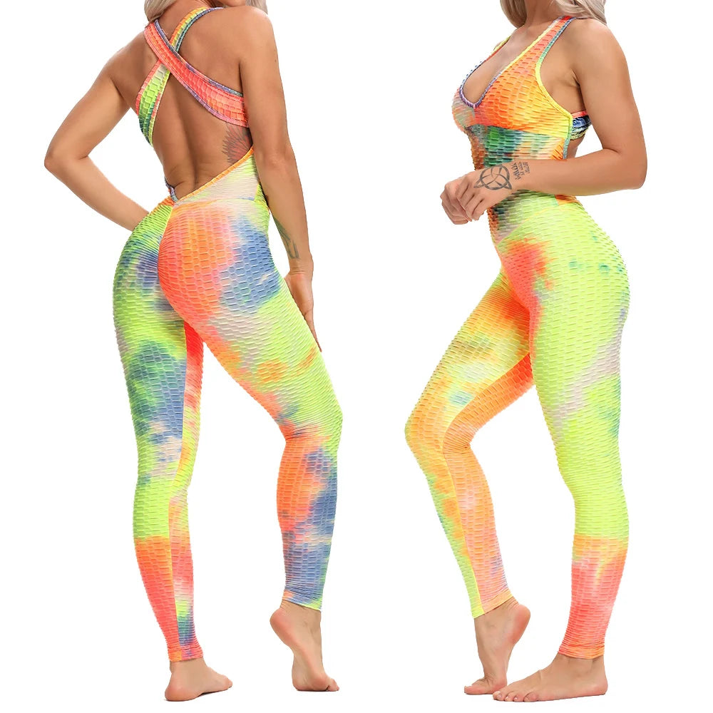 FlexFemme™ – Backless Halter Fitness Jumpsuit (Breathable, Sculpting & Supportive)