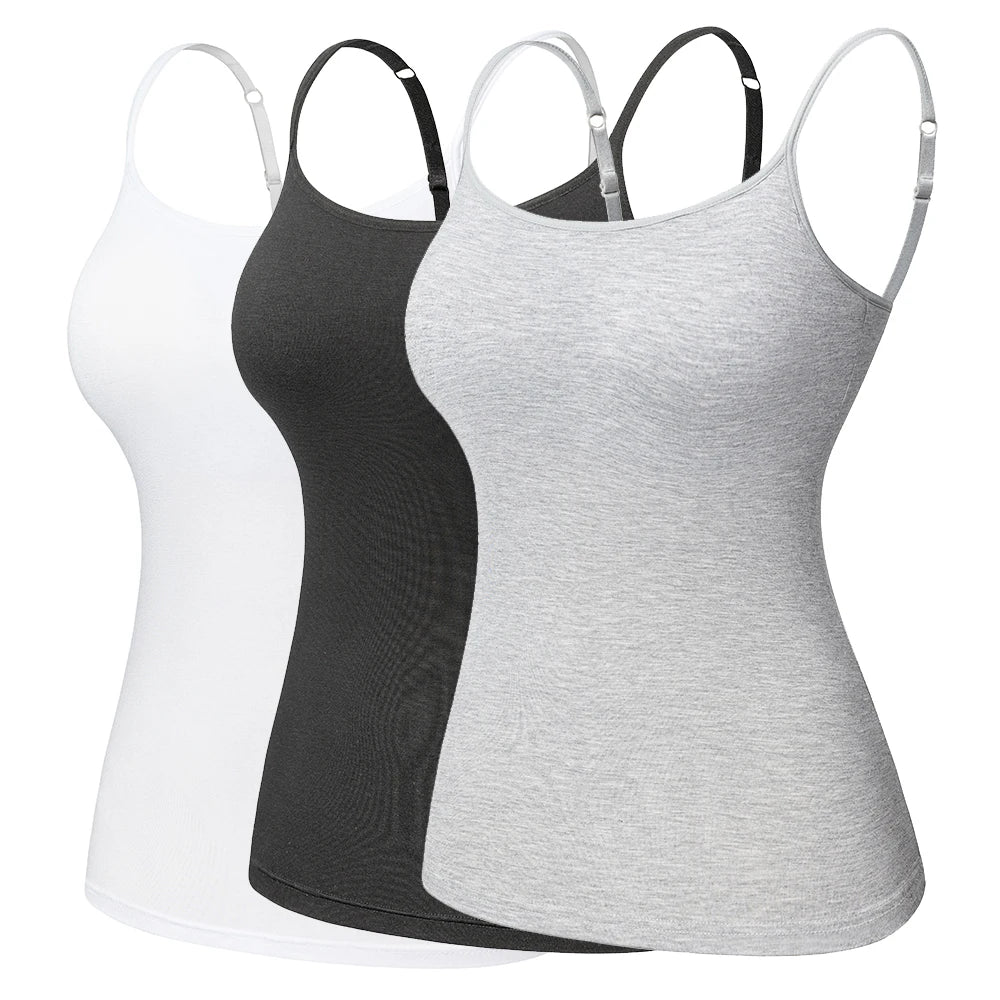 Cotton Shelf Bra Cami Pack