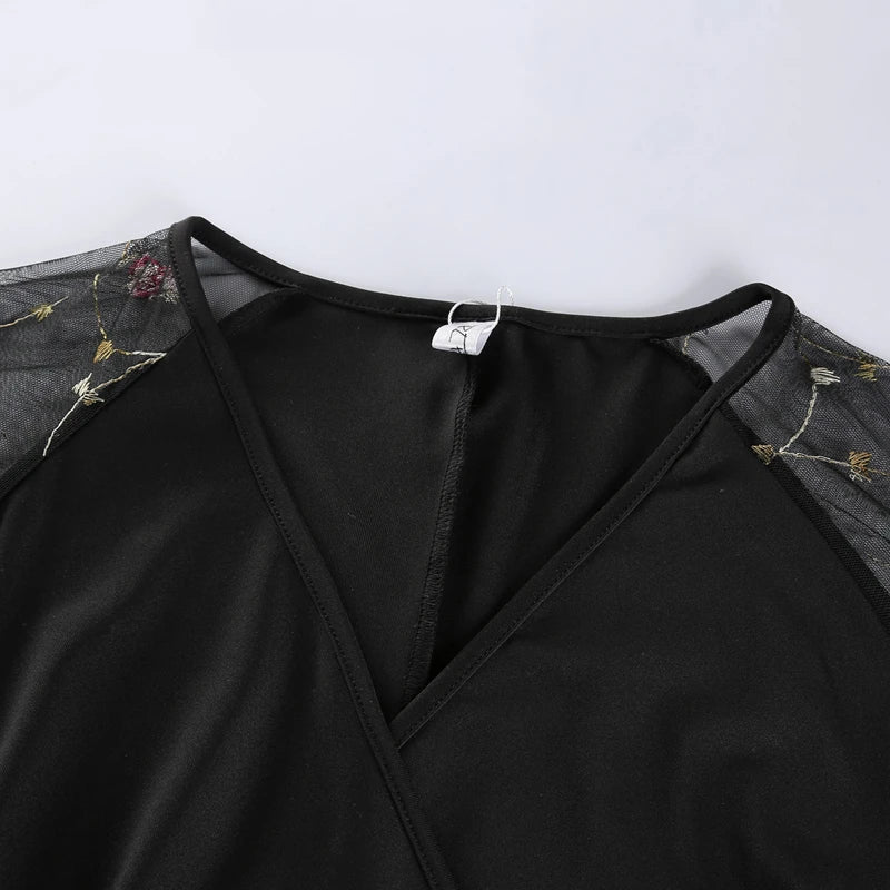 Women Mesh Sleeve Party Dress