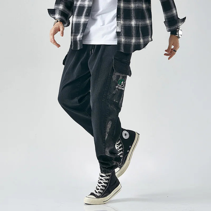 Men's Plus Size Harem Denim Joggers