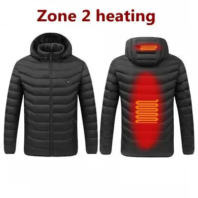 Men Heated Hooded Winter Parka