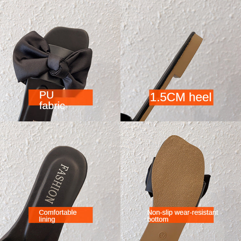 Bow Platform Flat Slippers – Summer 2025