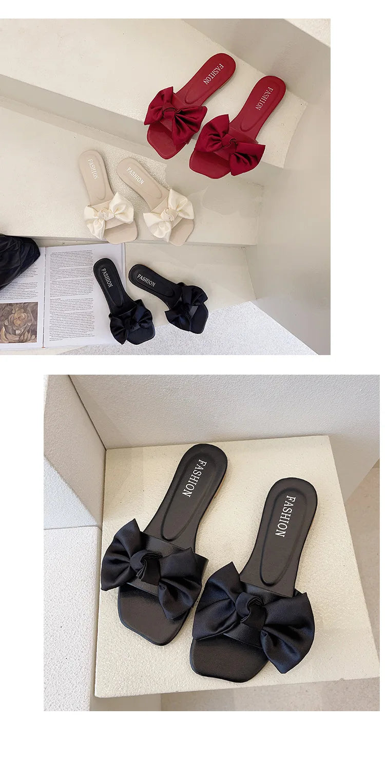 Bow Platform Flat Slippers – Summer 2025