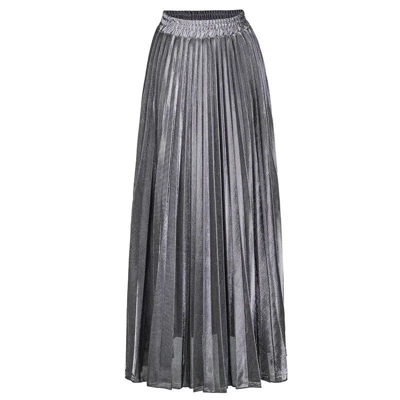 Women Gold Swing Maxi Skirt