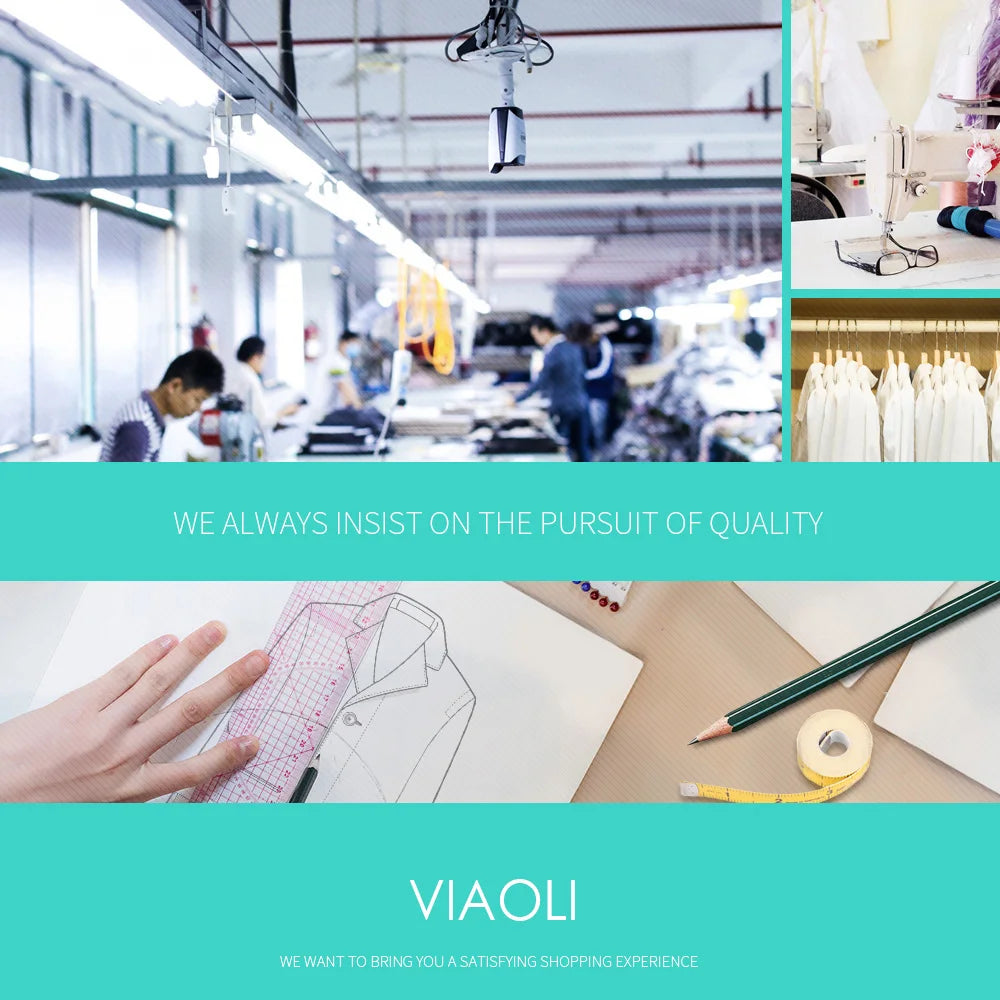VIAOLI factory showcasing quality production of nursing uniforms with design sketches and sewing in progress.