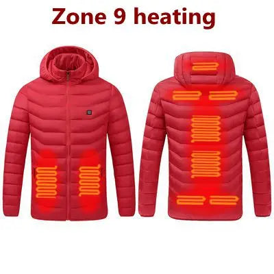 Men Heated Hooded Winter Parka