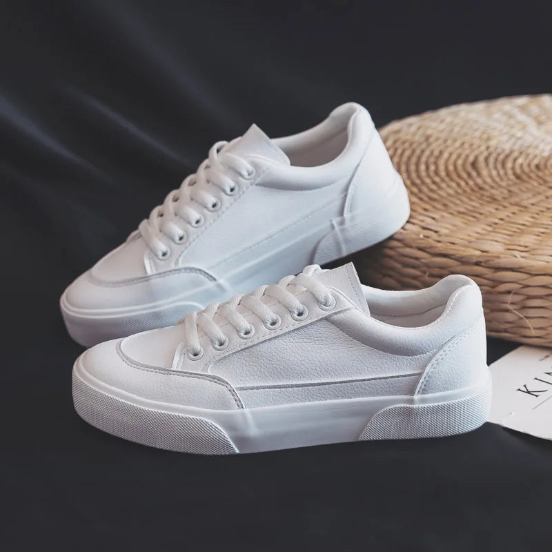 Women Sneakers White Vulcanized Platform Shoes