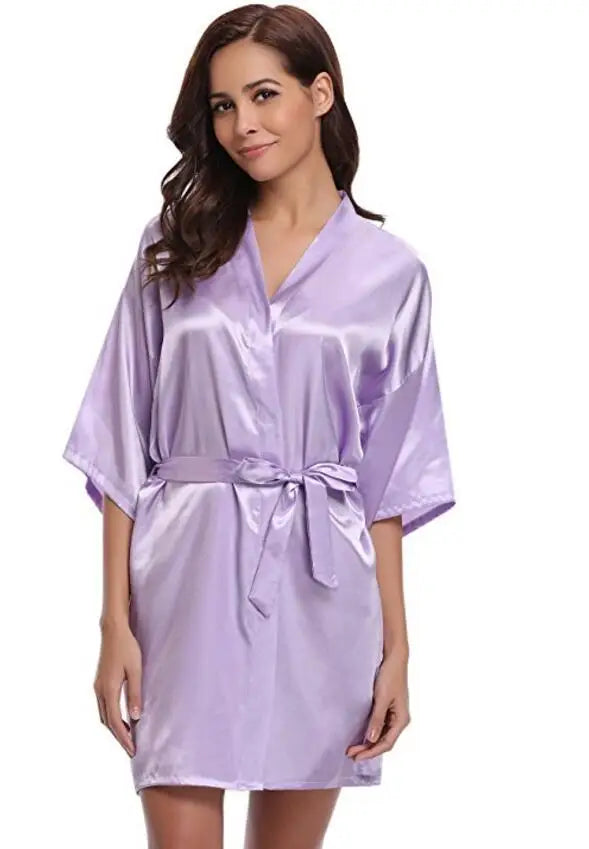 Women Silk Kimono Bridesmaid Robe
