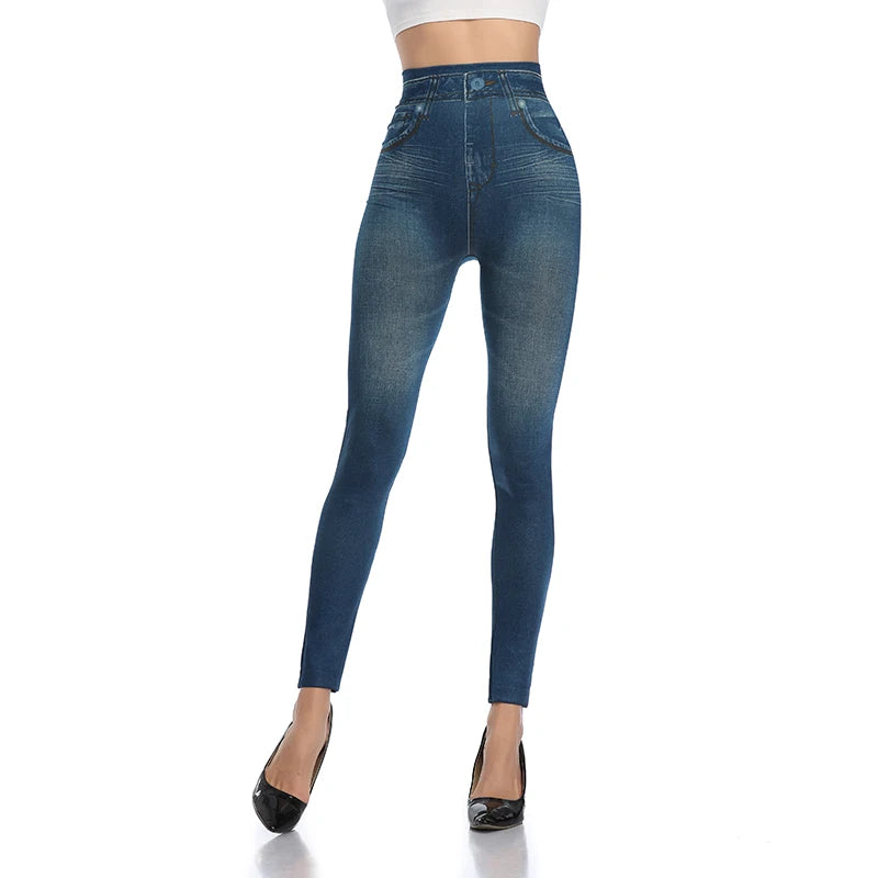Women Printed Denim Leggings