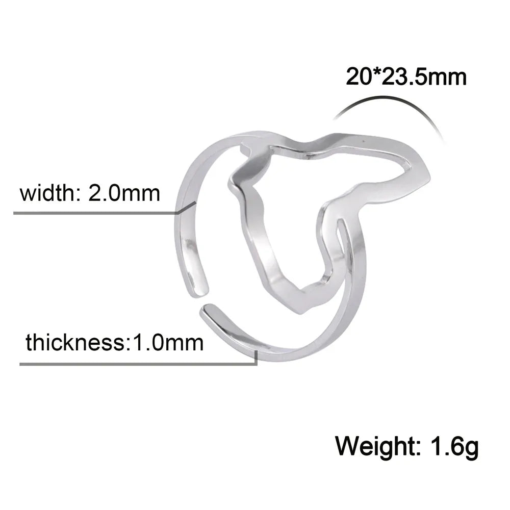 Detail image of an African map gold ring showing dimensions: 20x23.5mm, width 2mm, thickness 1mm, weight 1.6g.