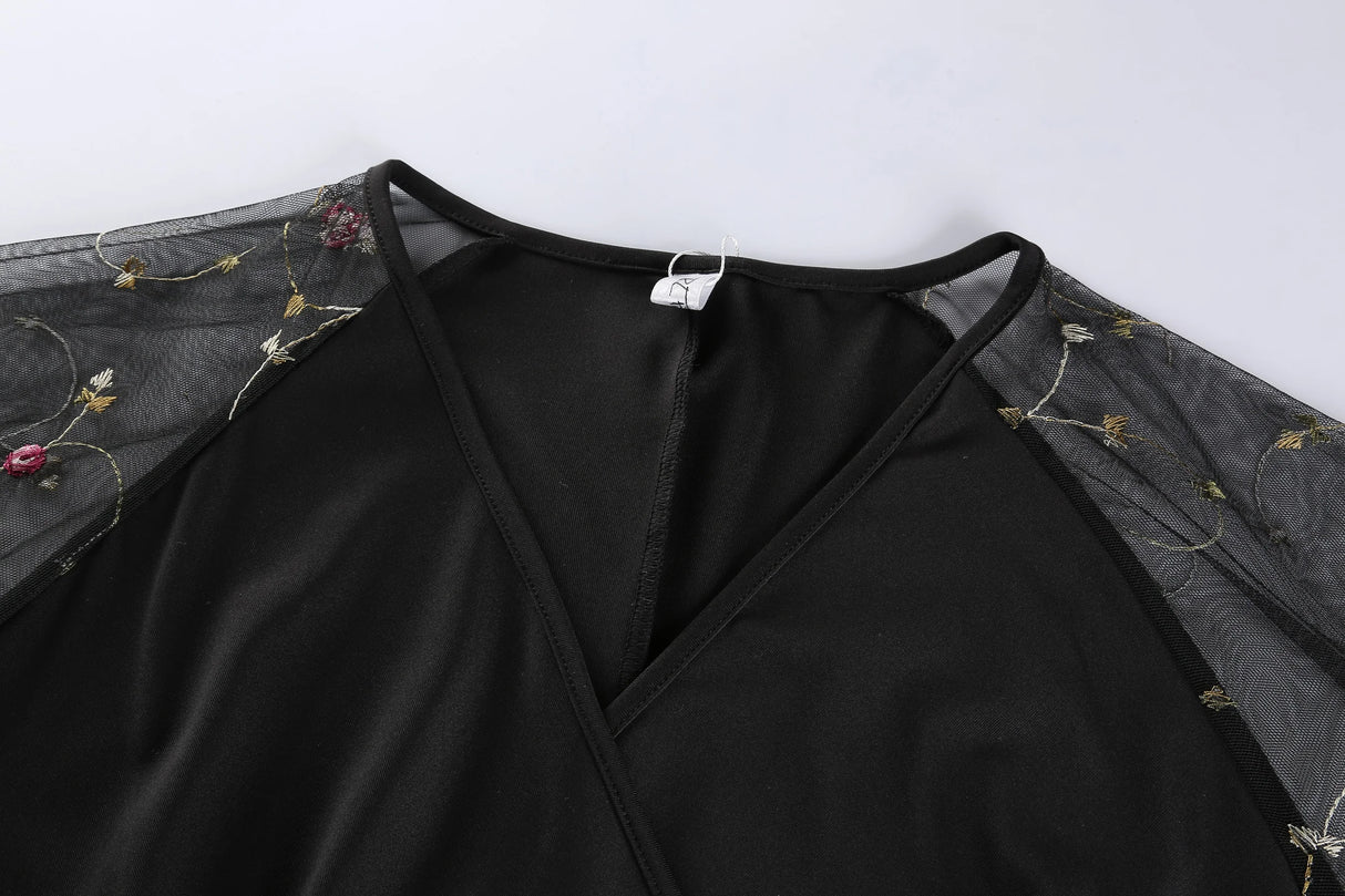 Women Mesh Sleeve Party Dress