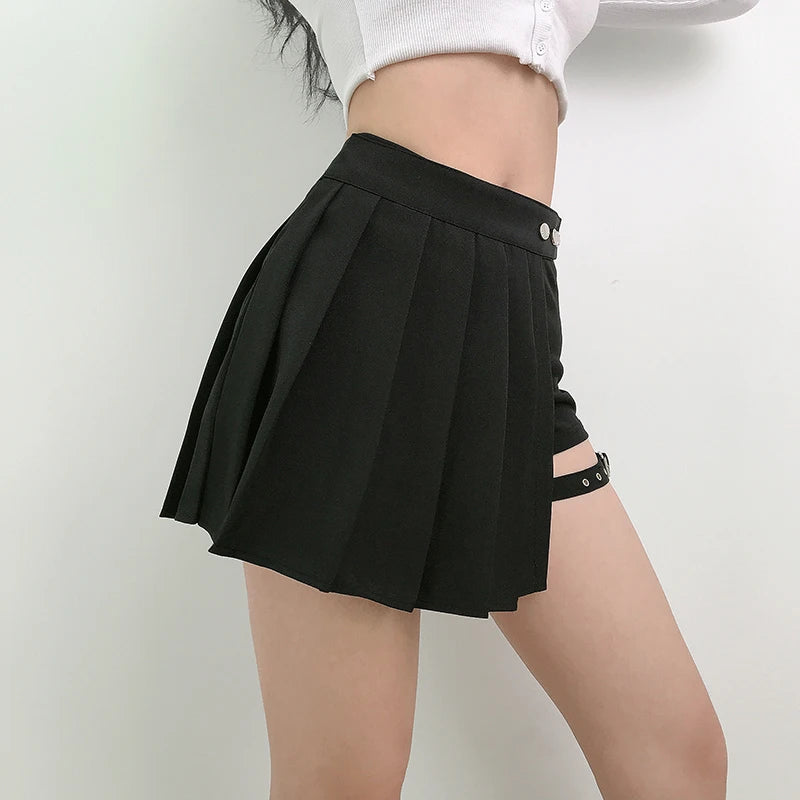 Women Plaid Gothic Half Skirt