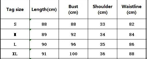Size chart for Contrast Stitch Nursing Dress showing length, bust, shoulder, and waistline measurements in centimeters.