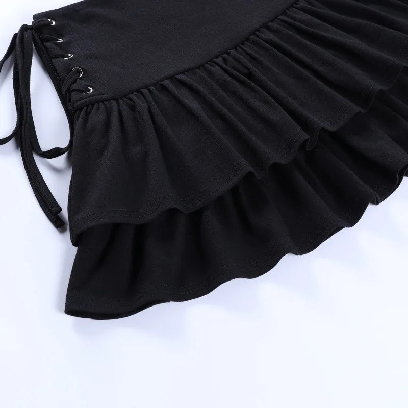 Women Goth Bandage Mini Skirt
