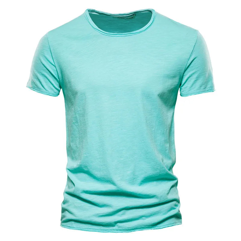 Men Cotton O-Neck Summer T-Shirt
