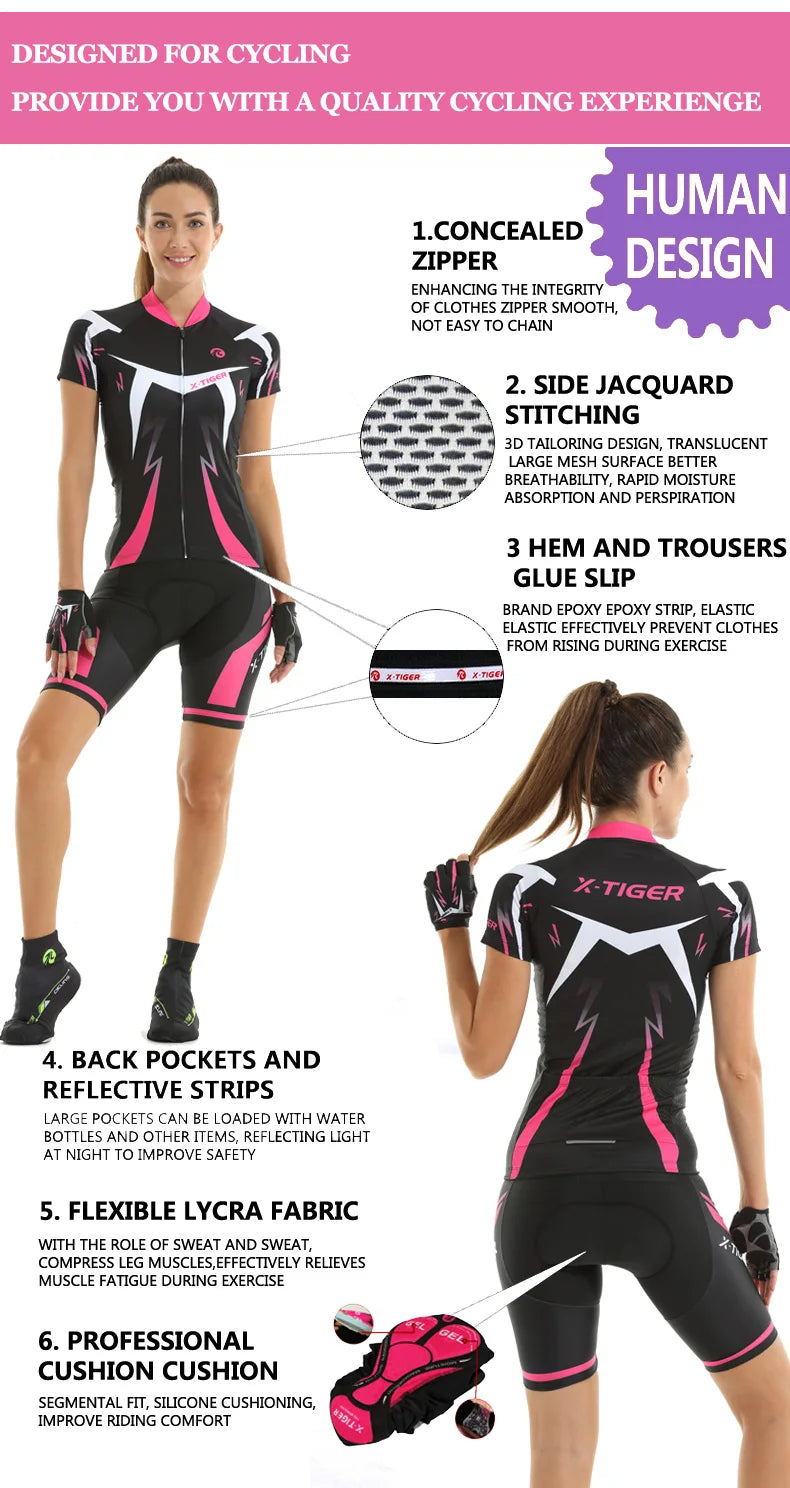 Women Summer Cycling Jersey Set