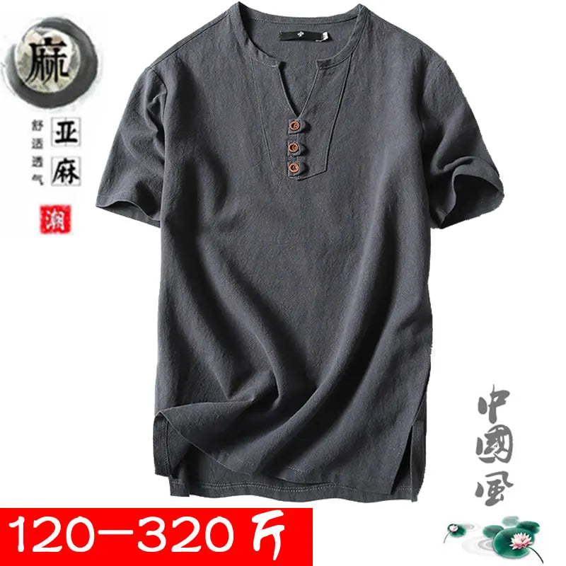 Men's Plus Size Linen T-Shirt – Oversized Summer Fit