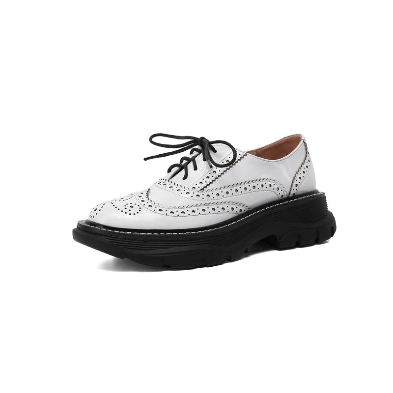 Women Cow Leather Oxfords – 2025