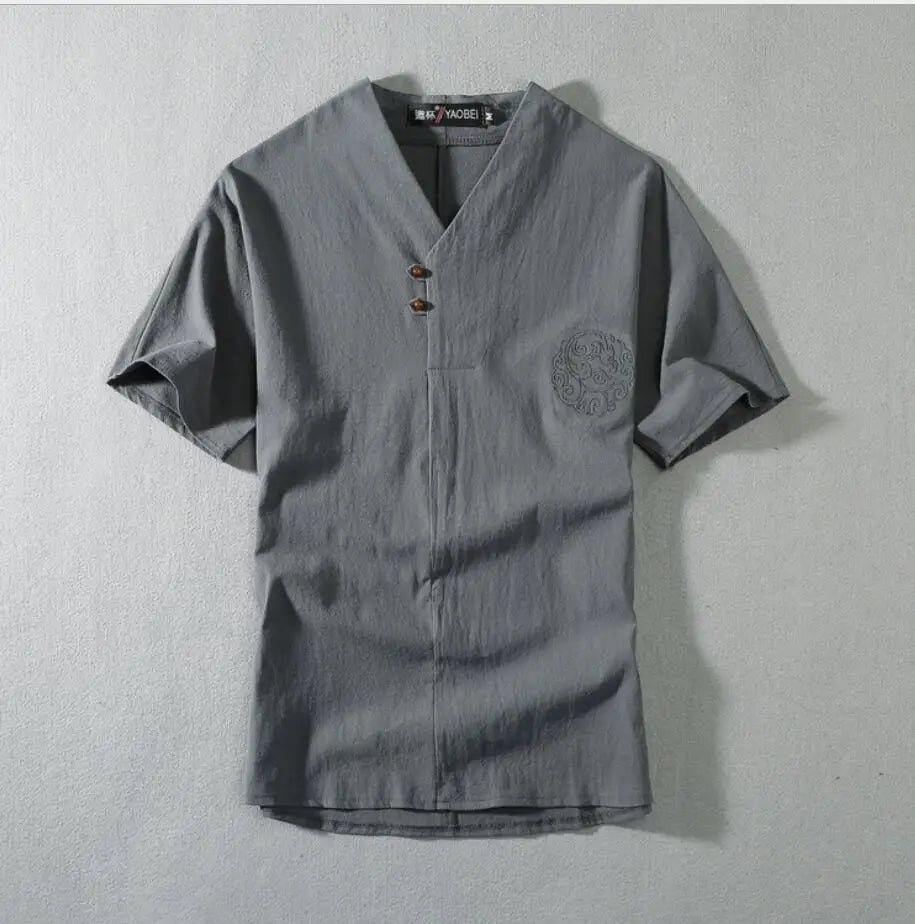 Men's Plus Size Linen Tracksuit Set