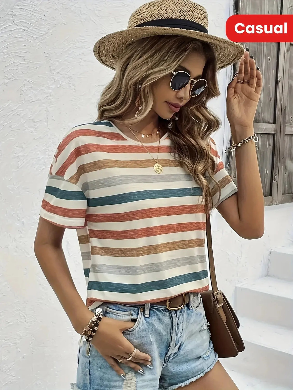 Striped Y2K Style T-Shirt for Women