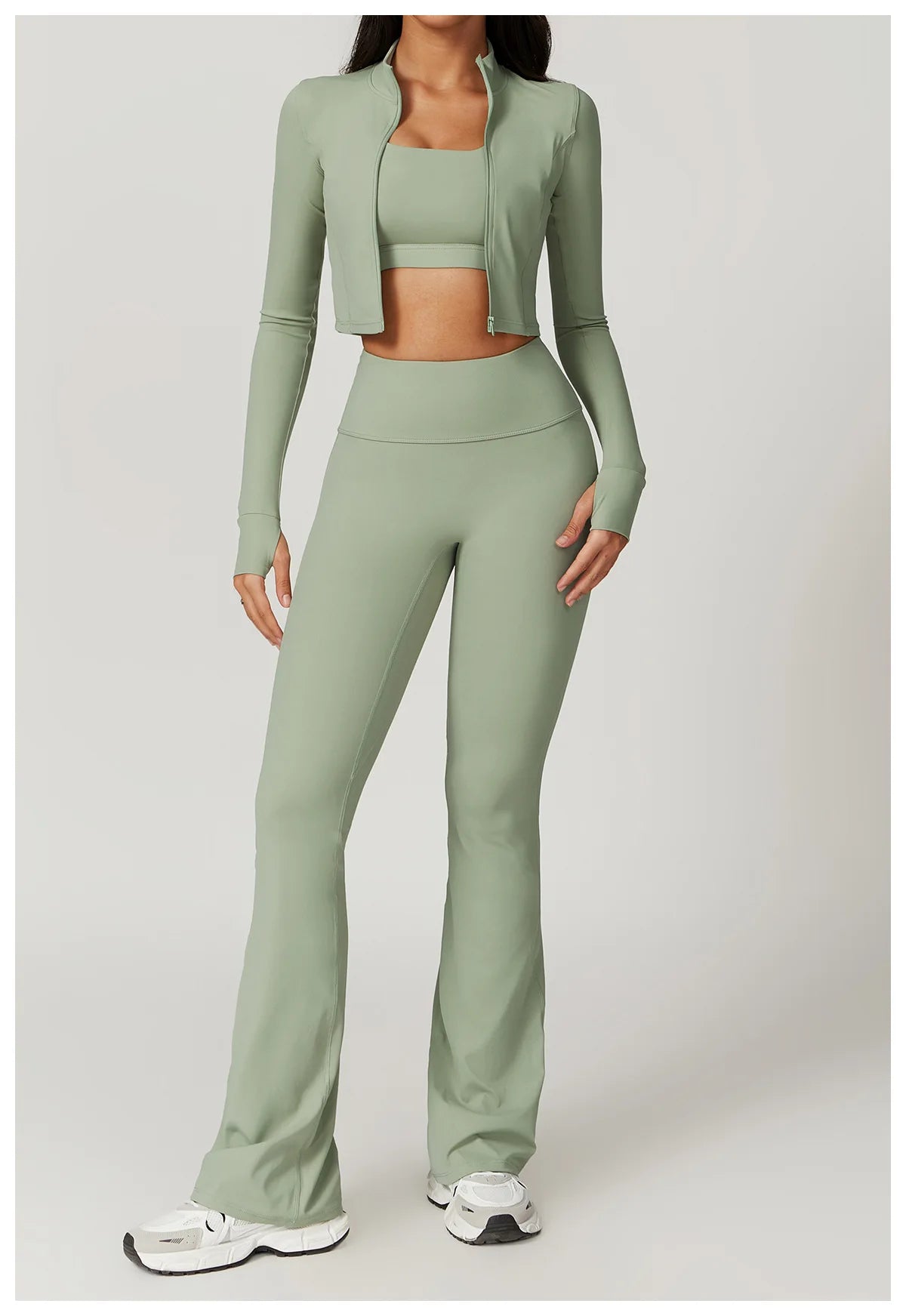 Women's Sexy Zip Long Sleeve Yoga Jacket – Workout Running Cycling Top