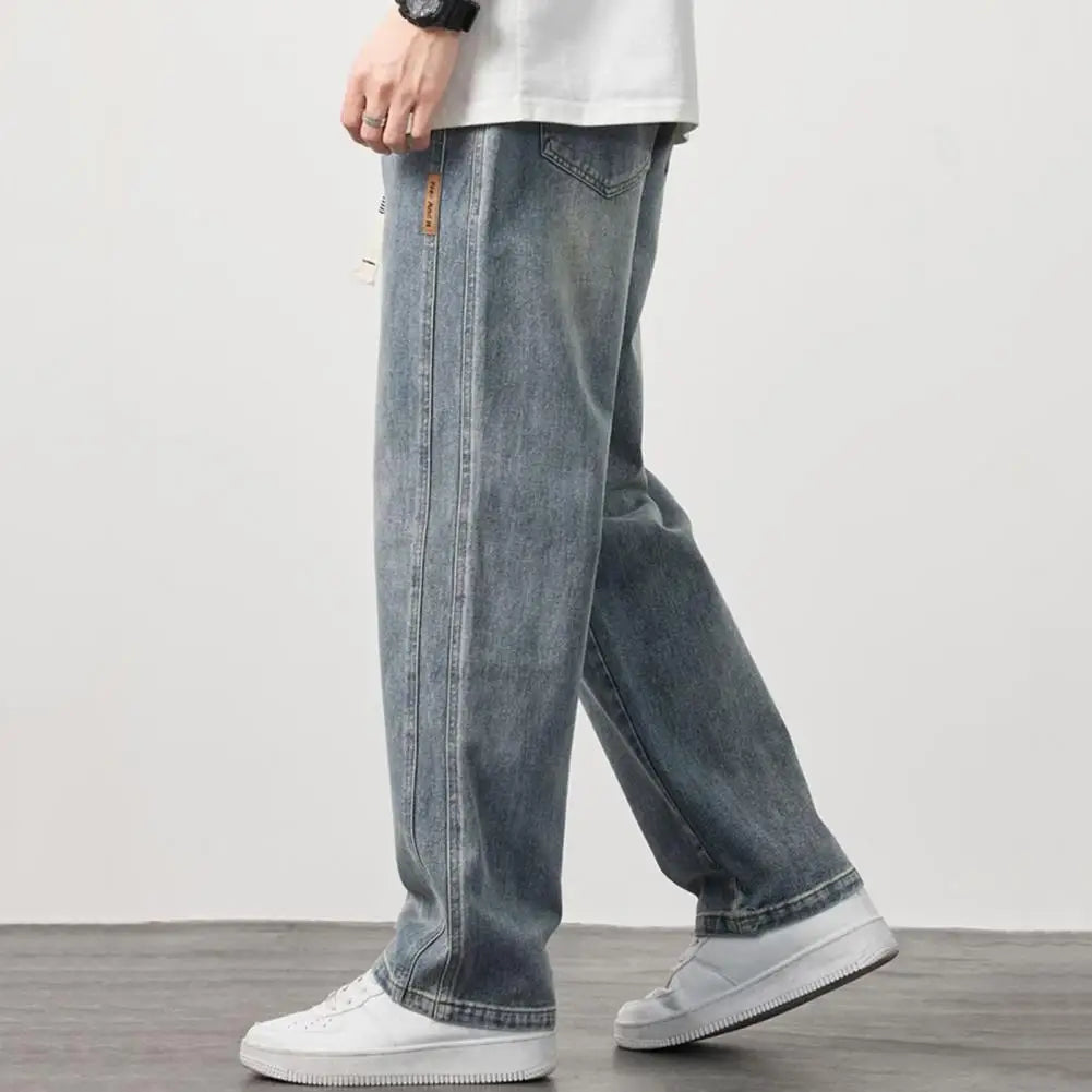Men's Plus Size Wide Leg Retro Jeans