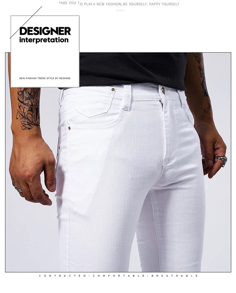 Men White Slim Jeans