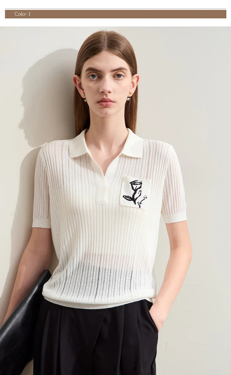 Women's Jacquard Pocket Knit Sweater