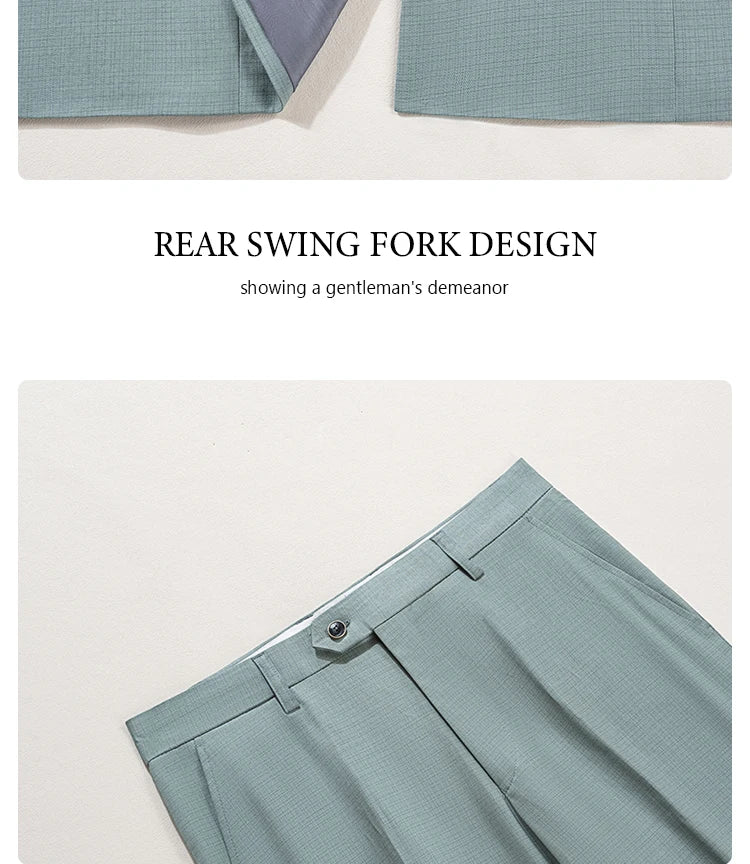 Men Slim Fit Green Summer Suit