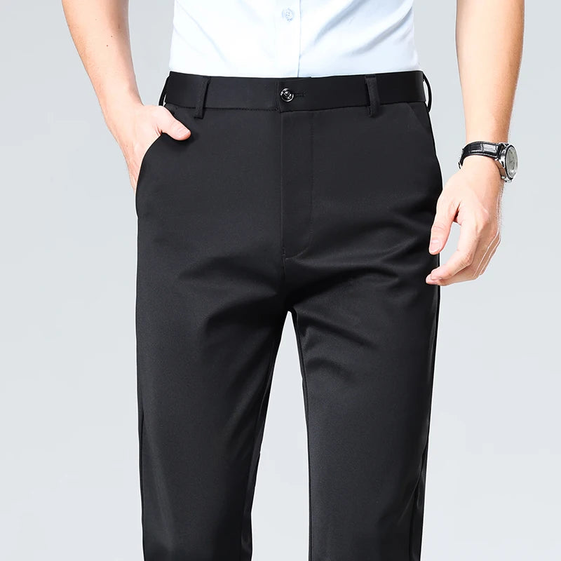 Men's Plus Size Business Trousers – Classic Black